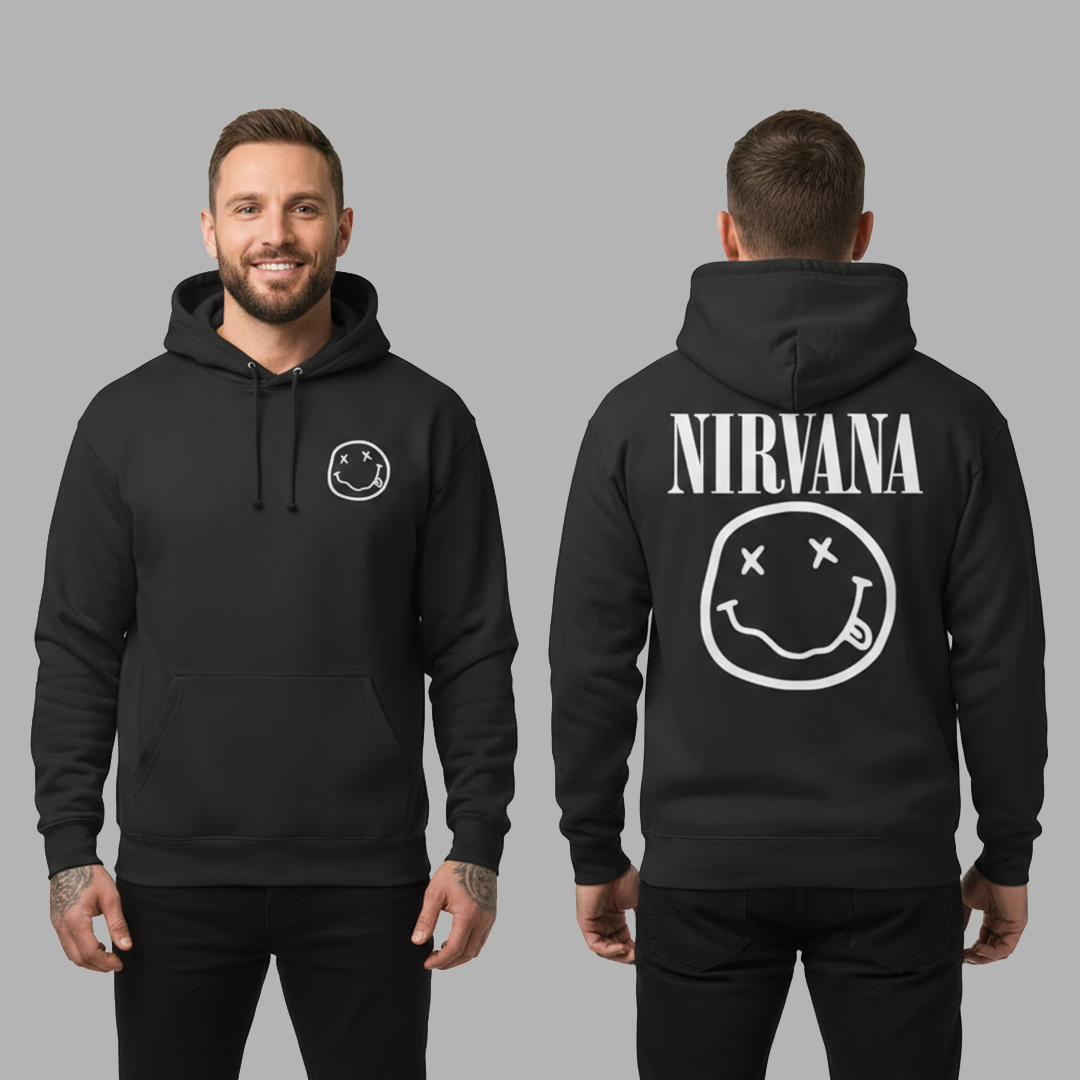 Buzo Capota Rock Style Nirvana Doble estampado