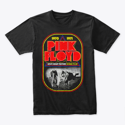 Camiseta Algodon Pink Floyd Atom Heart Mother World Tour 1970