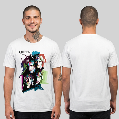Camiseta Algodon Queen Tops Faces Poster