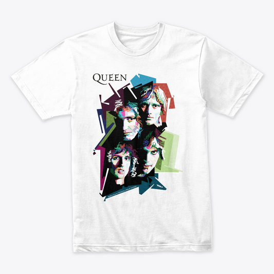 Camiseta Algodon Queen Tops Faces Poster