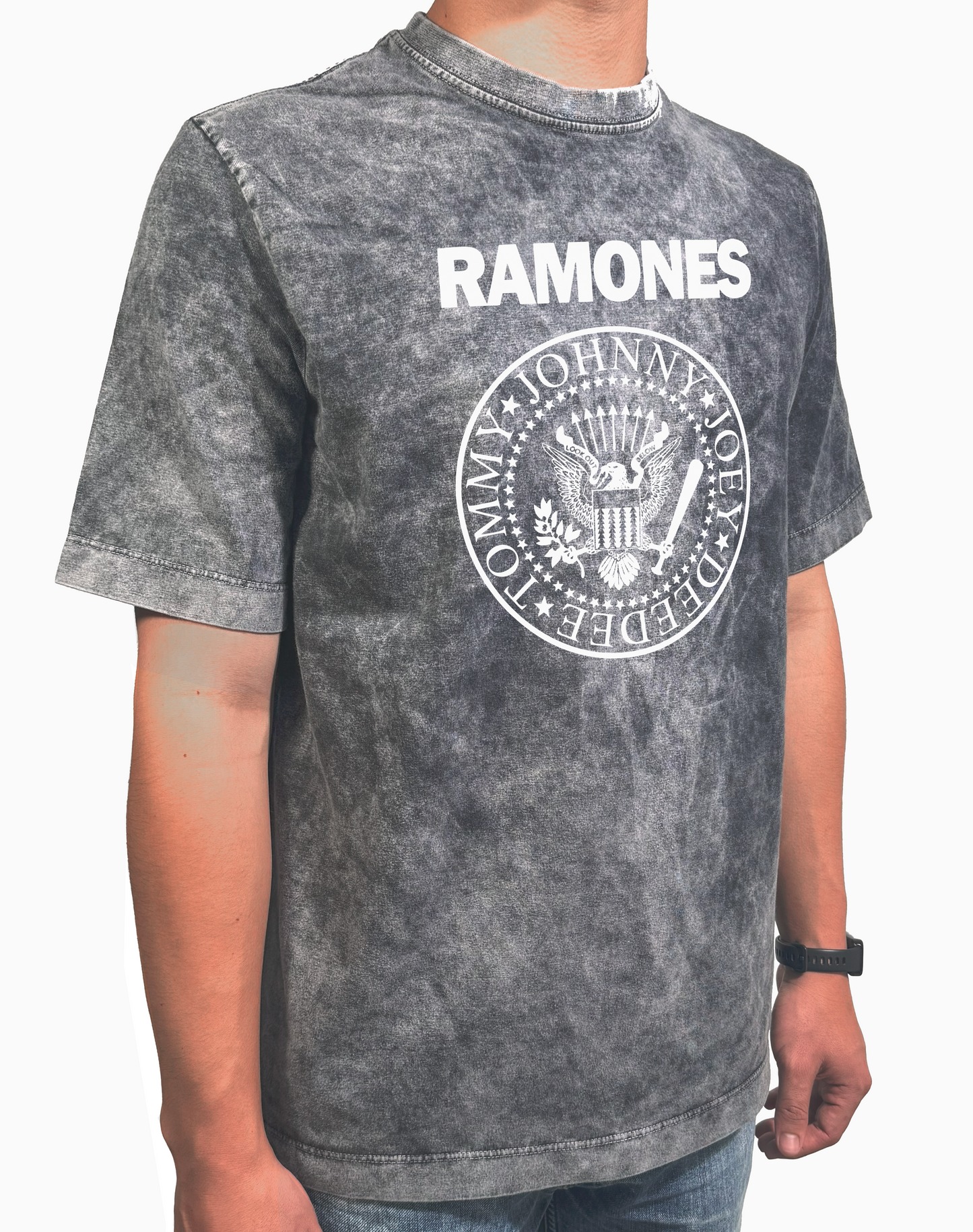 Camiseta Prelavada Algodon The Ramones Logo Casico