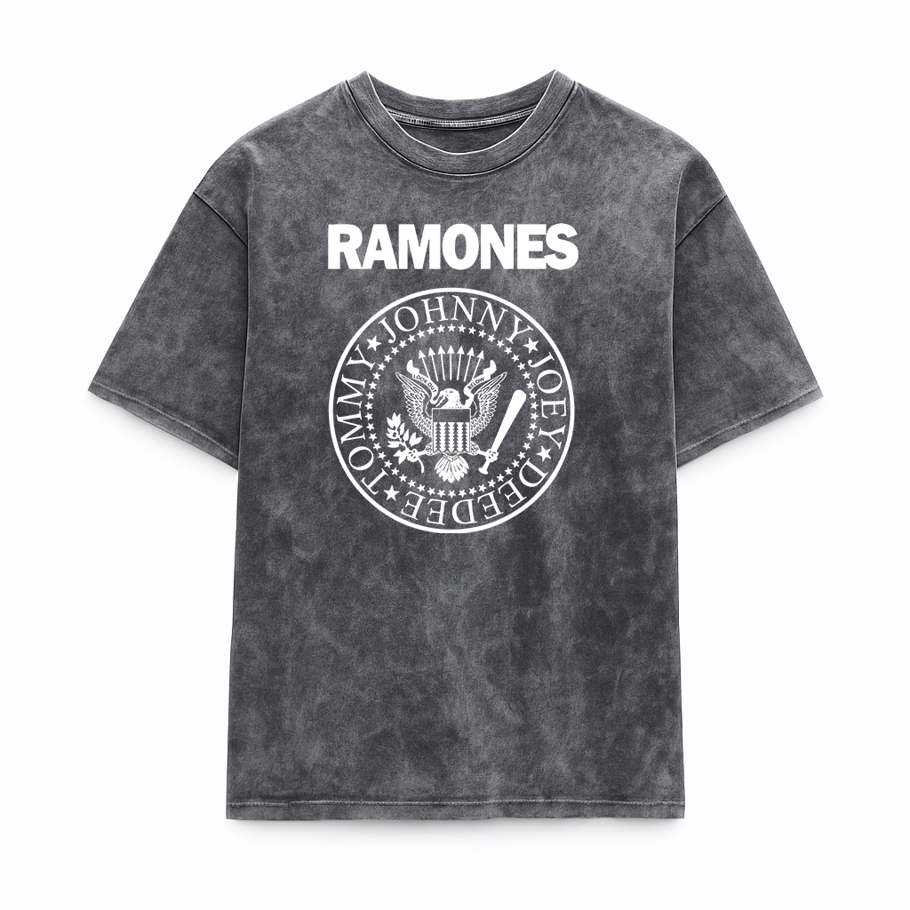 Camiseta Prelavada Algodon The Ramones Logo Casico
