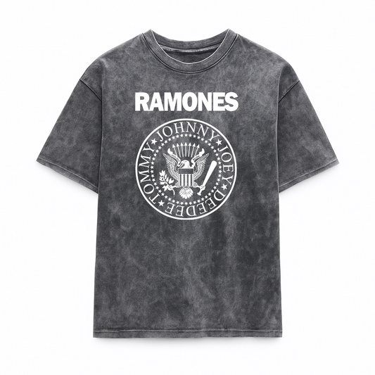 Camiseta Prelavada Algodon The Ramones Logo Casico