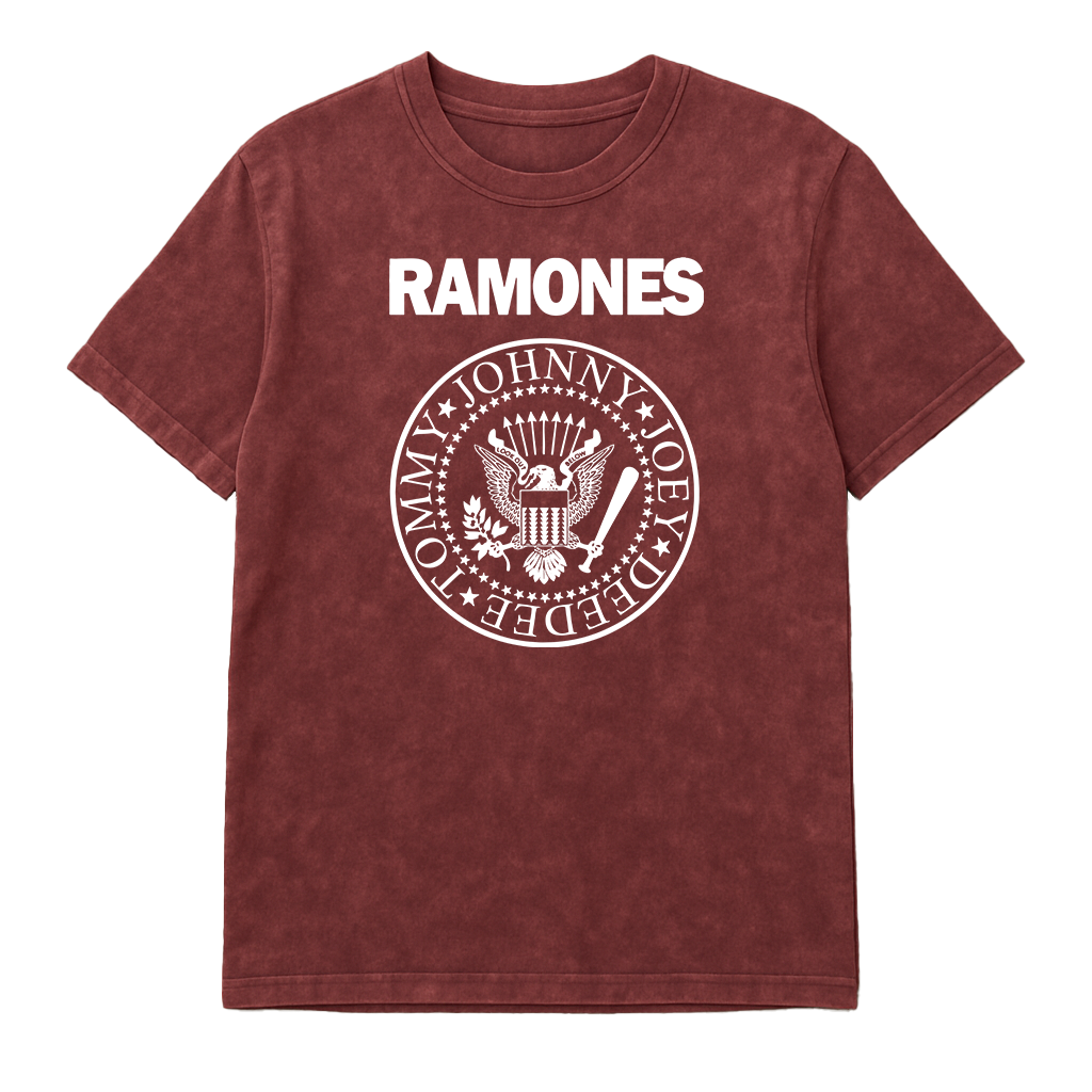Camiseta Prelavada Algodon The Ramones Logo Casico
