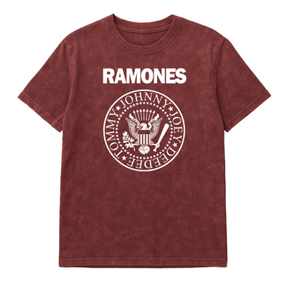 Camiseta Prelavada Algodon The Ramones Logo Casico