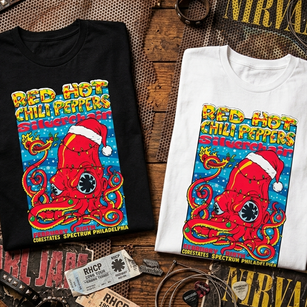Camiseta Silverchair Red Hot Chilli Peppers RHCP Navidad
