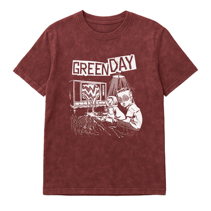 Camiseta Prelavada Algodon Green Day Art