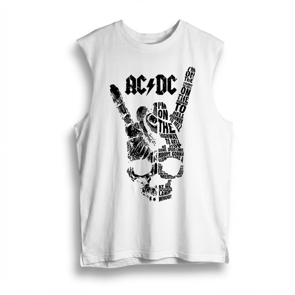 Esqueleto Manga Sisa ACDC ART Skull Rock Style