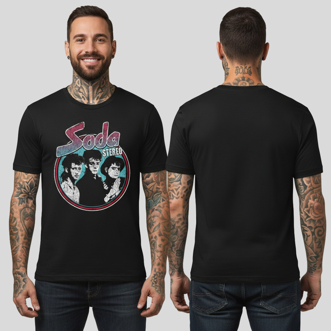 Camiseta Algodon Soda Stereo Faces