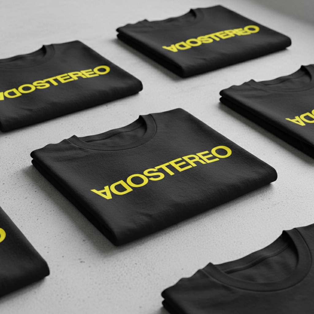 Camiseta Algodón Soda Stereo logo amarillo