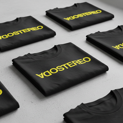 Camiseta Algodón Soda Stereo logo amarillo