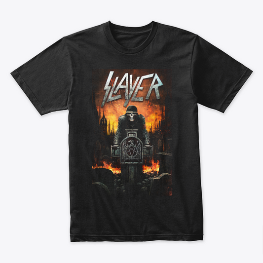 Camiseta Algodon Slayer Esqueleto Tumba Poster