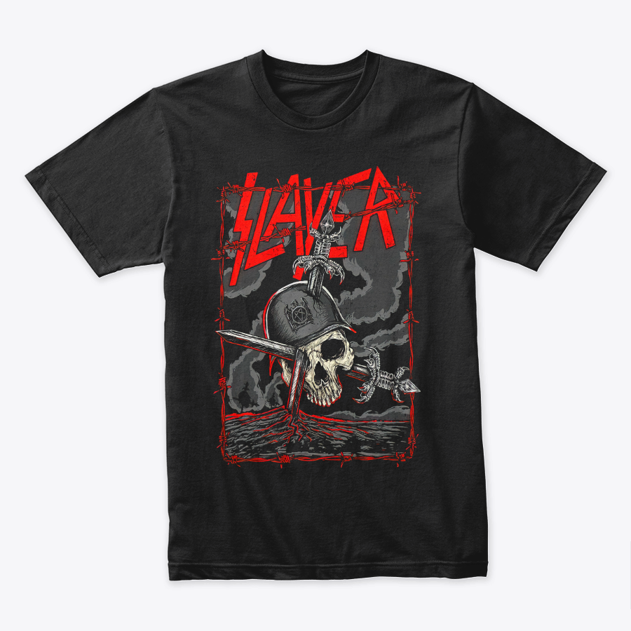 Camiseta Algodon Slayer Skull Metal Art