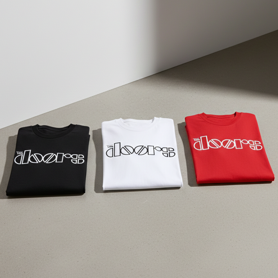 Camiseta Algodón The Doors Logo Rock Style