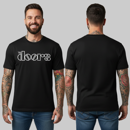 Camiseta Algodón The Doors Logo Rock Style