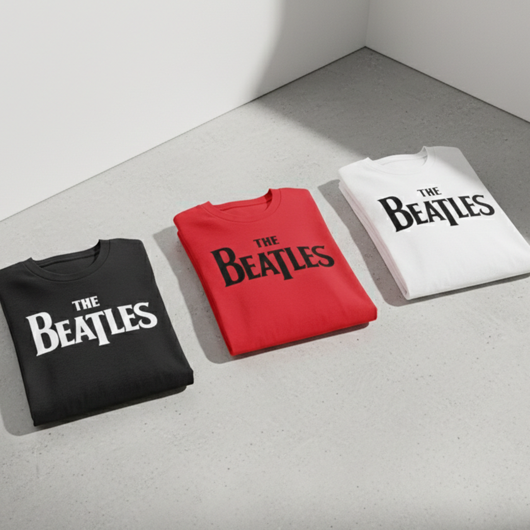 Camiseta Algodón Beatles Logo Rock Style