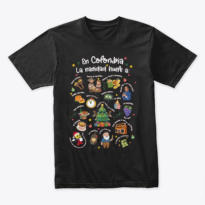 Camiseta Algodon En Colombia La Navidad Huele a