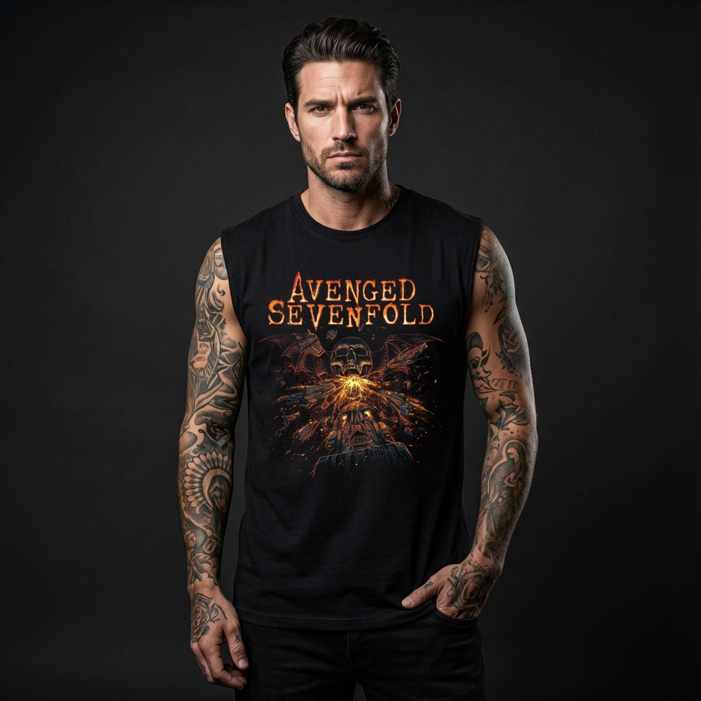 Esqueleto Manga Sisa Avenged Sevenfold Fire Deathbat