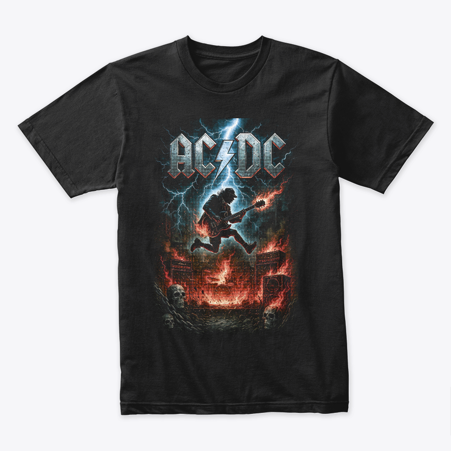 Camiseta Algodon ACDC Fire Style