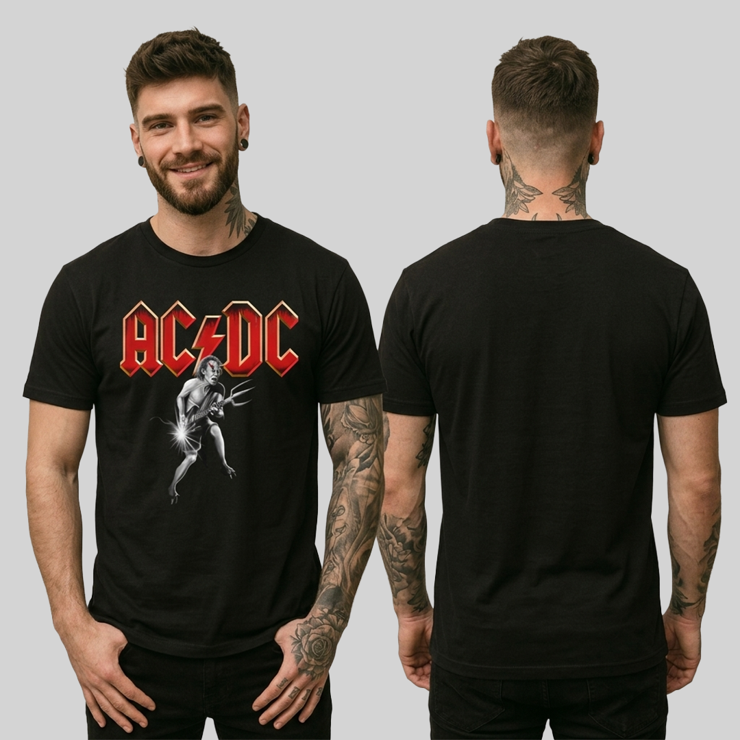 Camiseta Algodon ACDC Devil Art