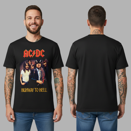 Camiseta Algodon ACDC band Highway to hell