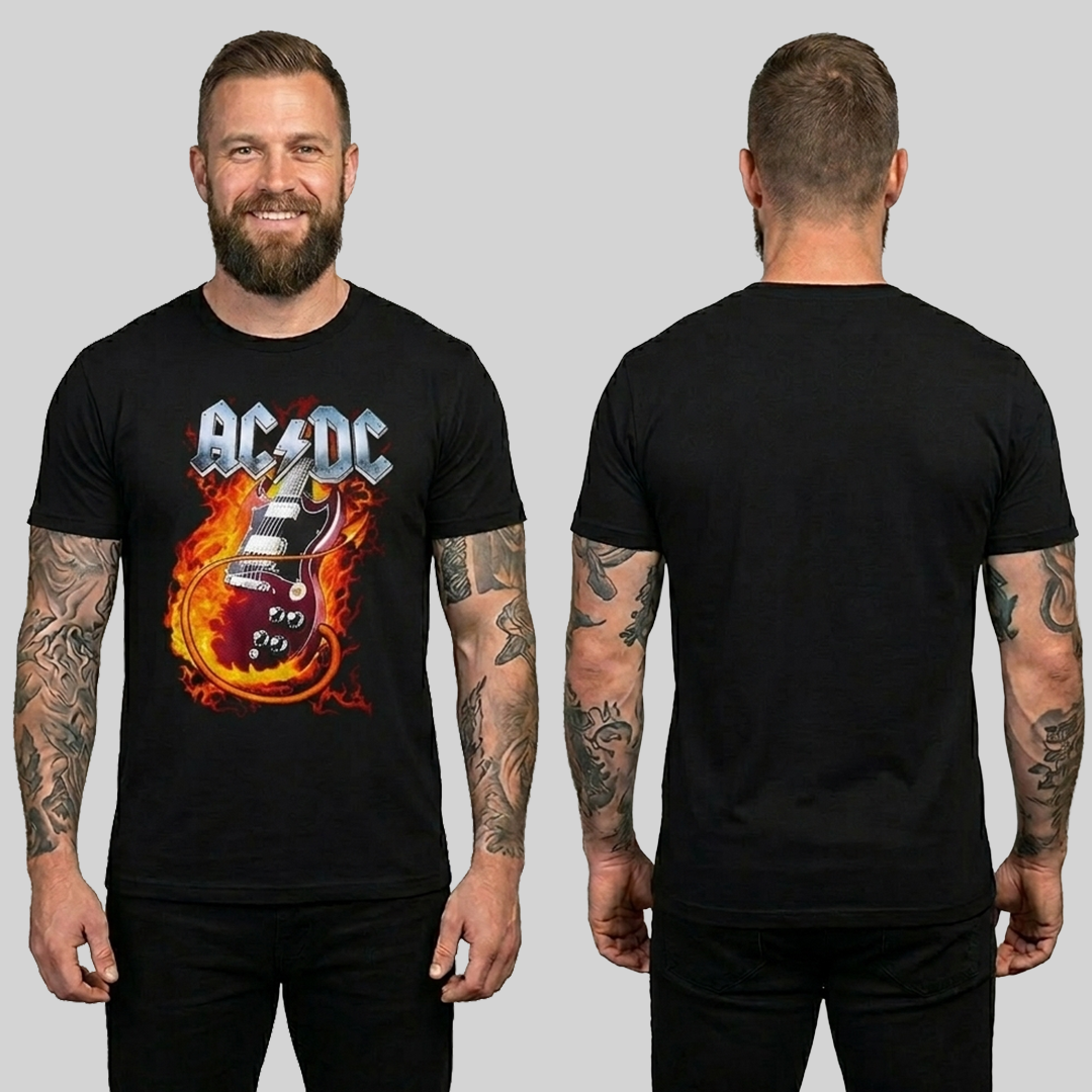 Camiseta Algodon ACDC Guitar Style