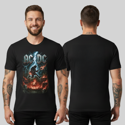 Camiseta Algodon ACDC Fire Style
