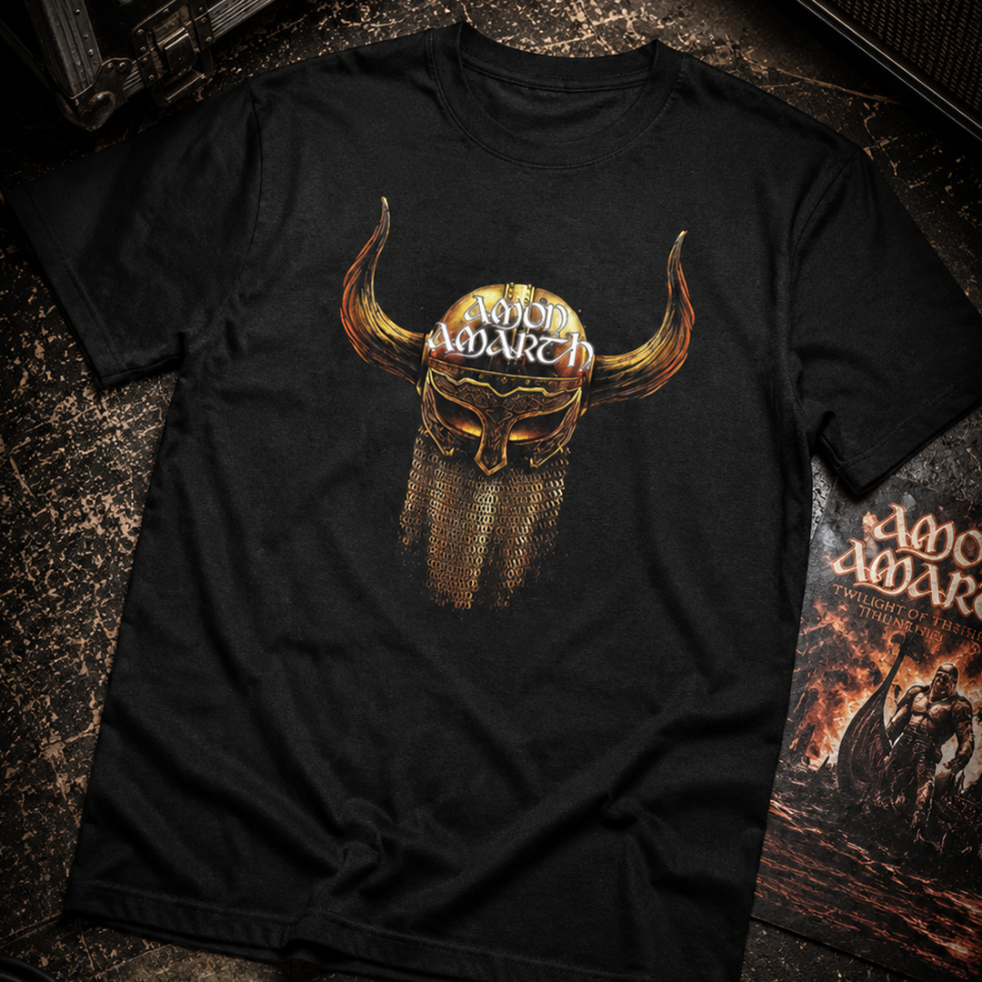 Camiseta Algodon Amon Amarth Casco Vikingo Art