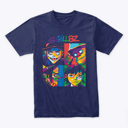 Camiseta Algodon Gorillaz Colors