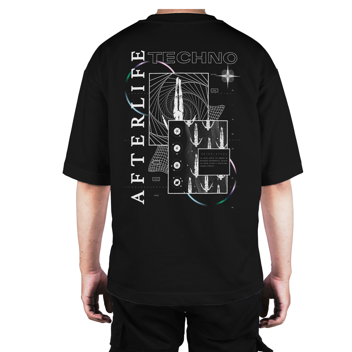 Camiseta Oversize Afterlife Techno Spacial Art