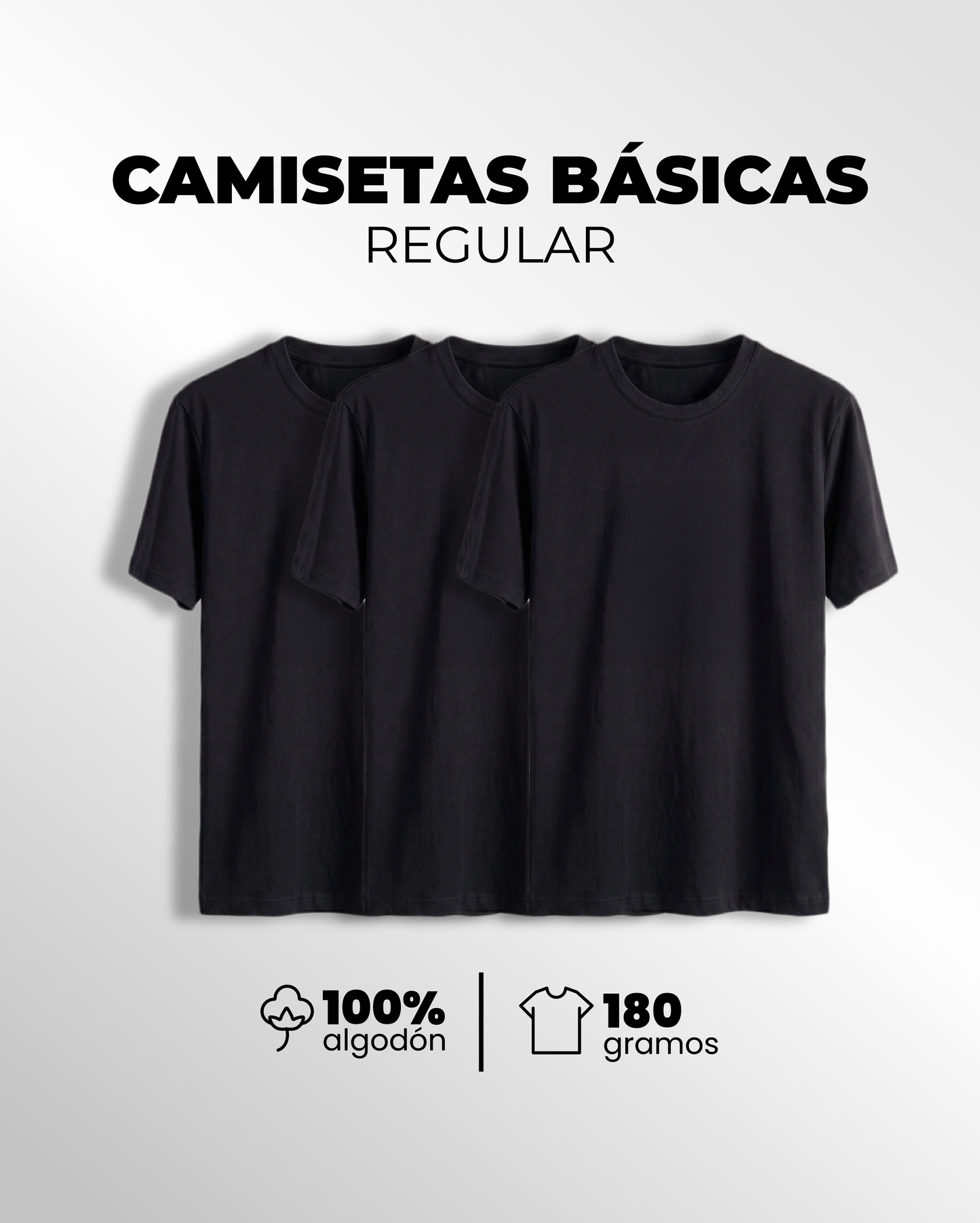 Pack x 3 Camisetas Básicas Negras
