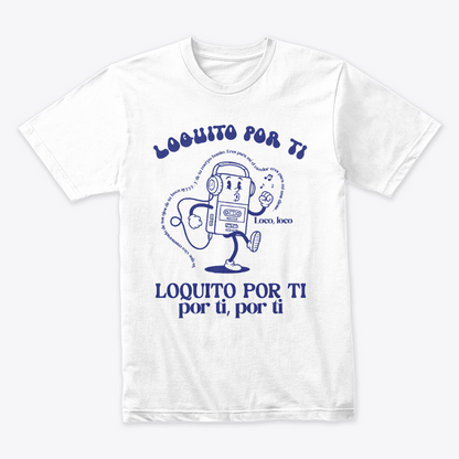 Camiseta Navideña Loquito Por Ti Azul