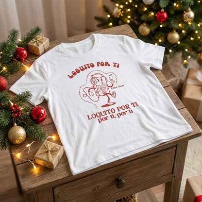 Camiseta Navideña Loquito Por Ti Rojo