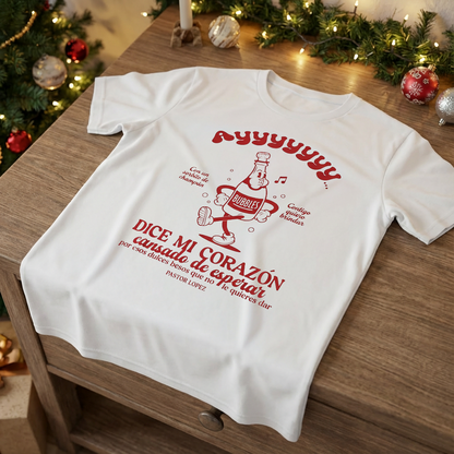 Camiseta Navideña Ayy Dice Mi Corazón Cansado De esperar Rojo