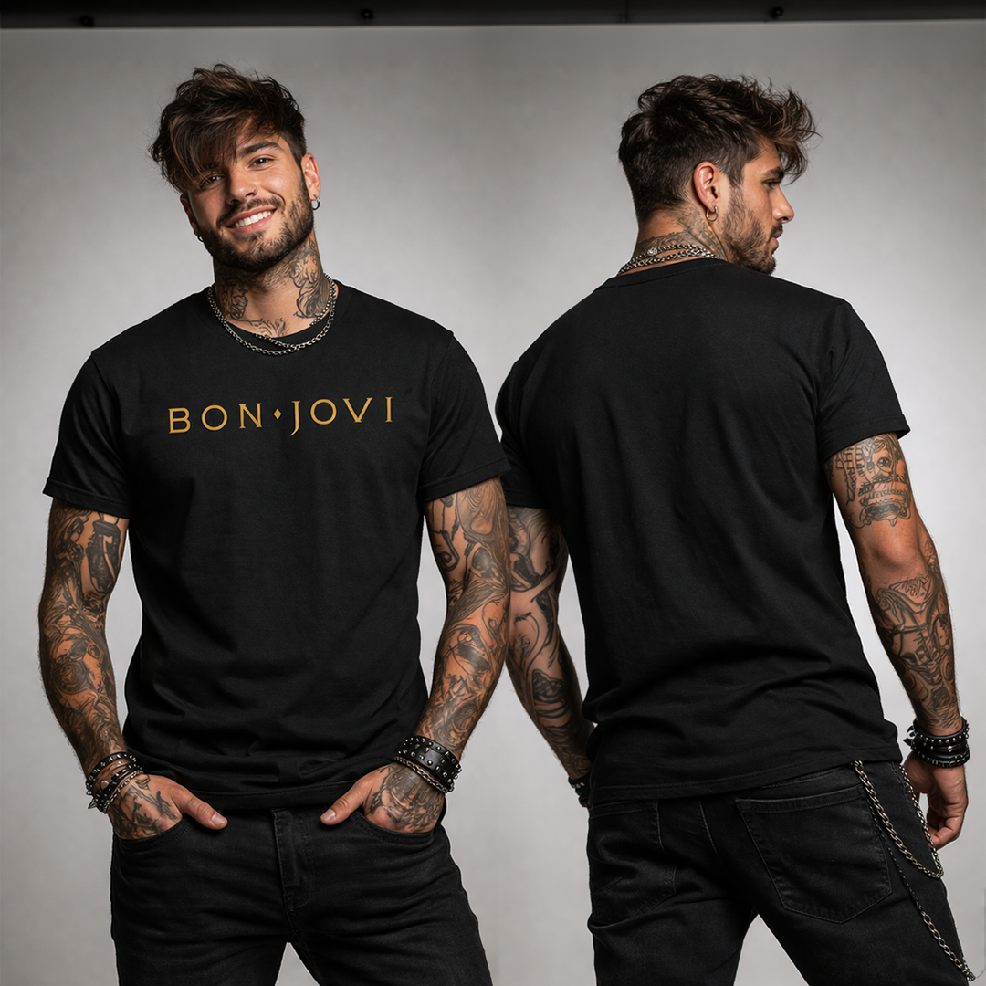 Camiseta en Algodón Rock Style Bon jovi