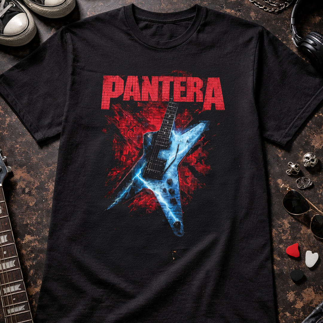 Camiseta Algodon Pantera Guitar Art