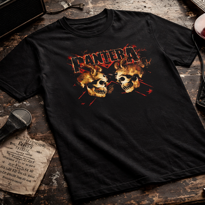 Camiseta Algodon Pantera Skull Flag
