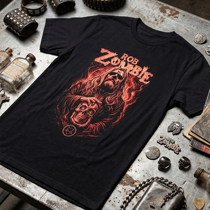 Camiseta Algodon Rob Zombie Poster Skull