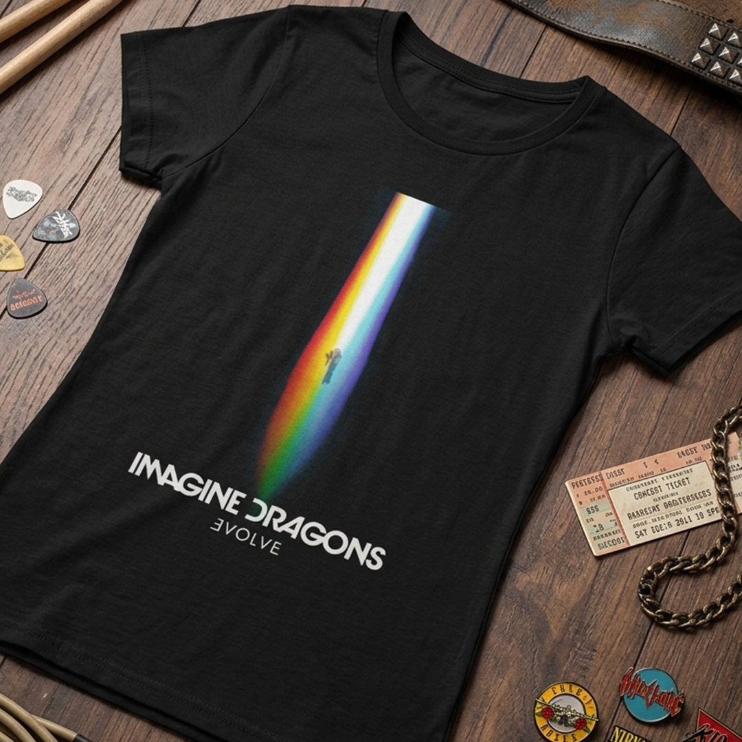Camiseta Algodon Imagine Dragons Album Belive Mujer