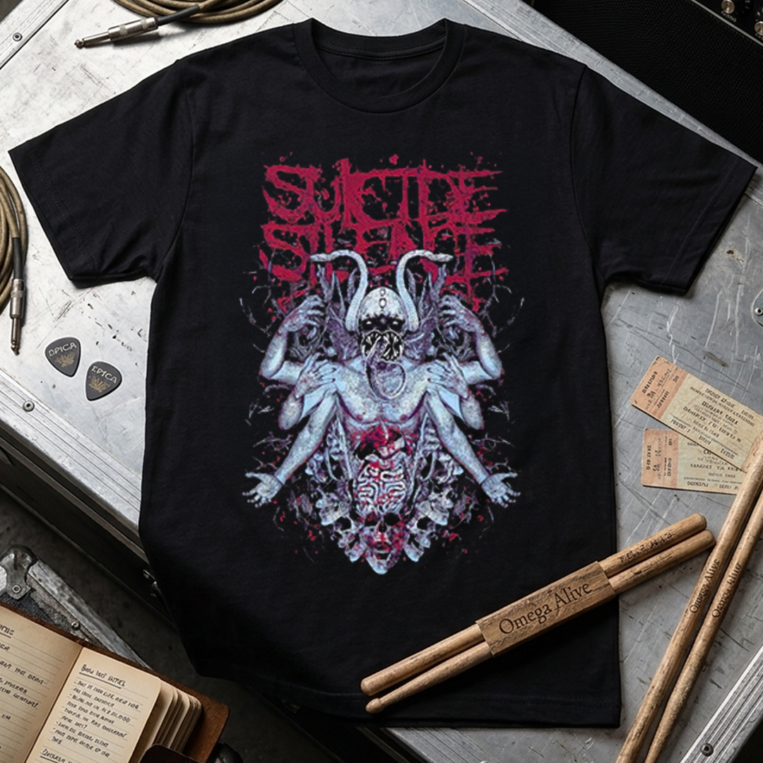 Camiseta Algodon Suicide Silence Full Poster Style