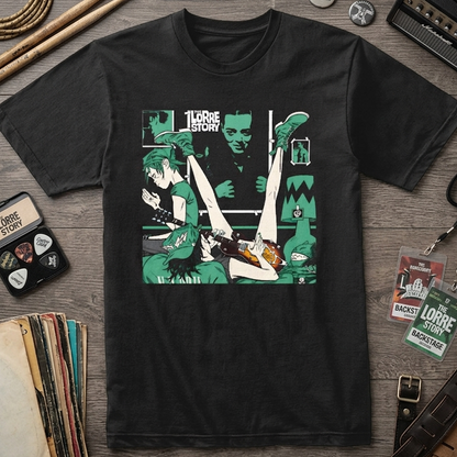 Camiseta Algodon Gorillaz Green Room