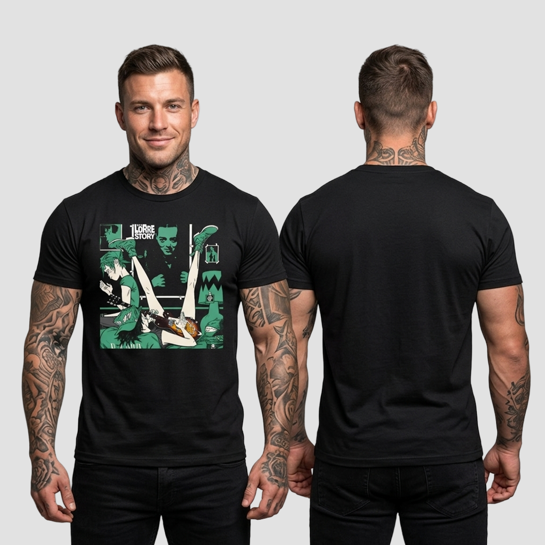 Camiseta Algodon Gorillaz Green Room