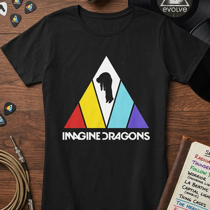 Camiseta Algodon Imagine Dragons Art Mujer