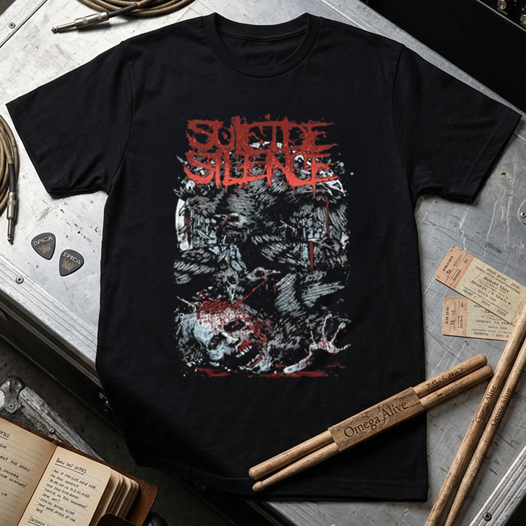 Camiseta Algodon Suicide Silence Cuervos Style