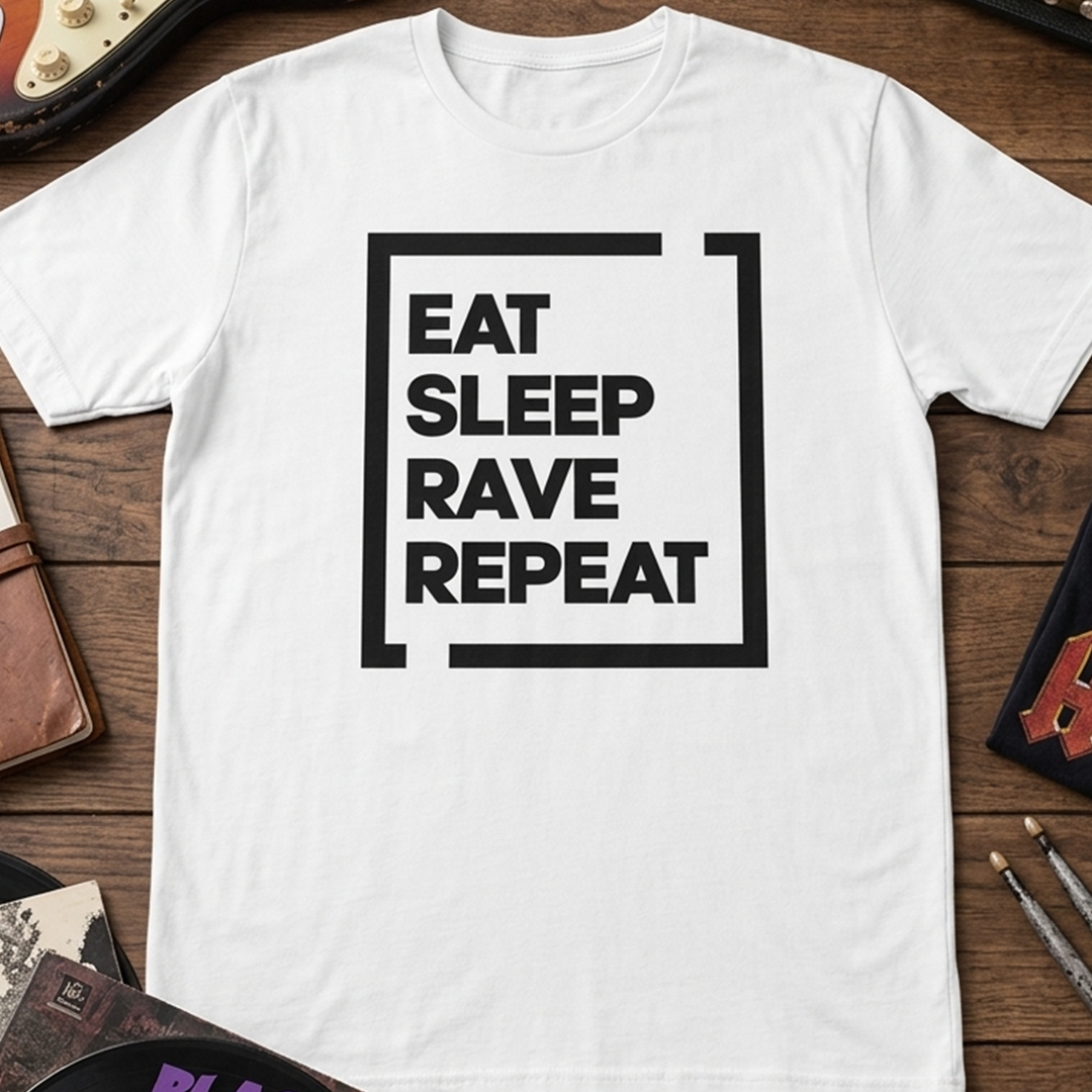 Camiseta algodón Techno Style Eat sleep Rave Repeat
