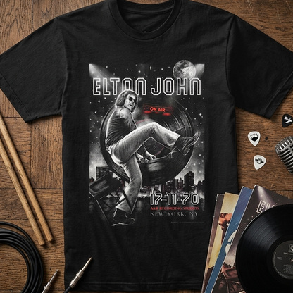 Camiseta Algodon Elton John New York Poster