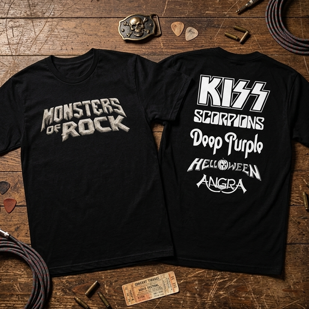 Camiseta Algodon Monsters Of Rock Doble Estampado