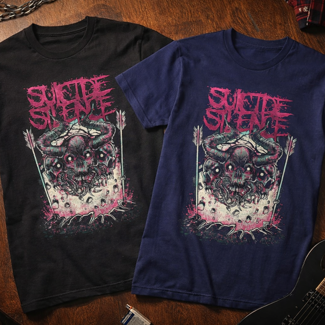 Camiseta Algodon Suicide Silence Skull