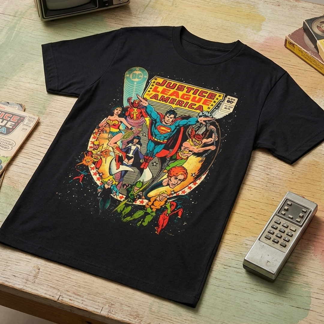 Camiseta Algodón Justice Leage Vintage
