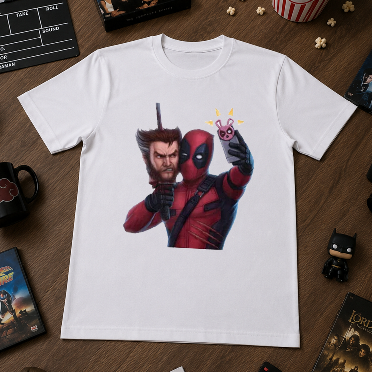 Camiseta Algodon Deadpool Y Wolverine Selfiee
